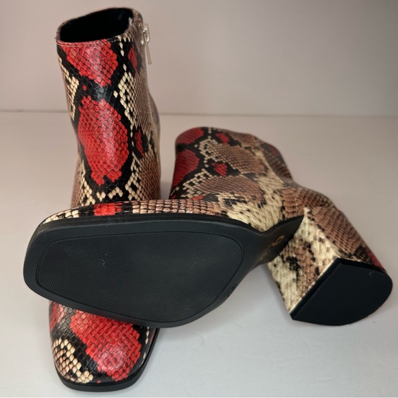 Mix No. 6 Phaux Leather Snakeskin Print Heeled Ankle Boots - Picture 7 of 9